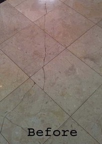 Repairing cracked & damaged marble, limestone, travertine, sandstone, granite & tiled floors in Brisbane, Gold Coast, Sunshine Coast, Tweed Heads & all of SE Queensland 